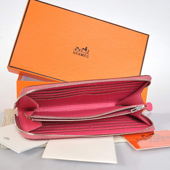 1:1 Quality Hermes Evelyn Long Wallet Zip Purse A808 Peach Replica